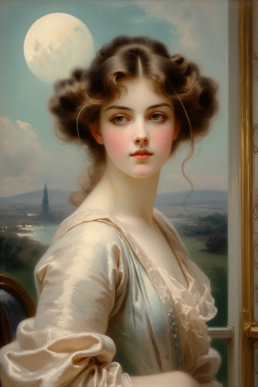 19th Century Victorian Era Oil Painting, 1890s Style, Victor...