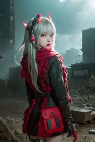 Redabyss, Loraluciacrimsonabyssv100.8, Lorakoreandolllikenes... — Stable Diffusion AI Prompt: redabyss, , , war, post apocalypse city, light effects, redabyss, crimson abyss...