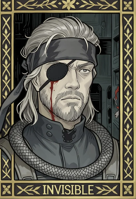 Realistic, Ornate Border, Solid Snake1.5, High Contrast, Col...