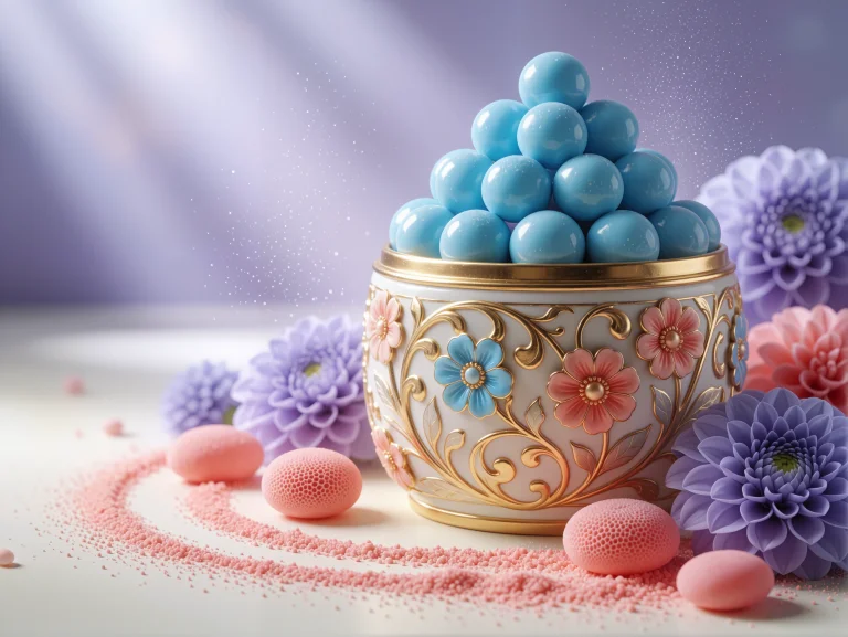 A Hyperrealistic Cgi Still-life Render Of A Decorative Conta...