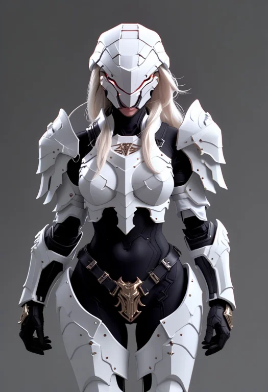 Whiteember, Mature Female, Armor, Helmet In Hand.
