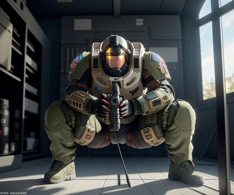 Professional Photo, Full Body Army Master Gunner , Residenti...