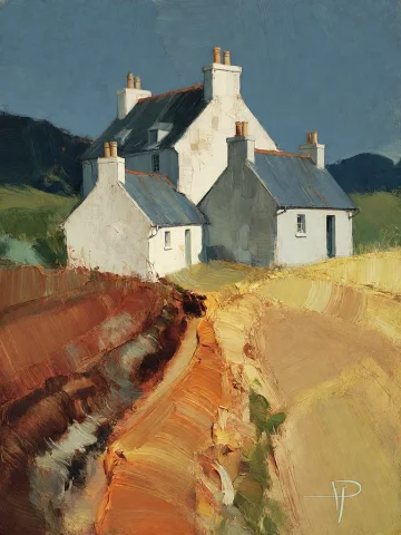 Bradhamel Art Style. A Bold, Impressionistic Painting Of A R... — Stable Diffusion AI Prompt: Bradhamel art style. A bold, impressionistic painting of a rural landscape featu...