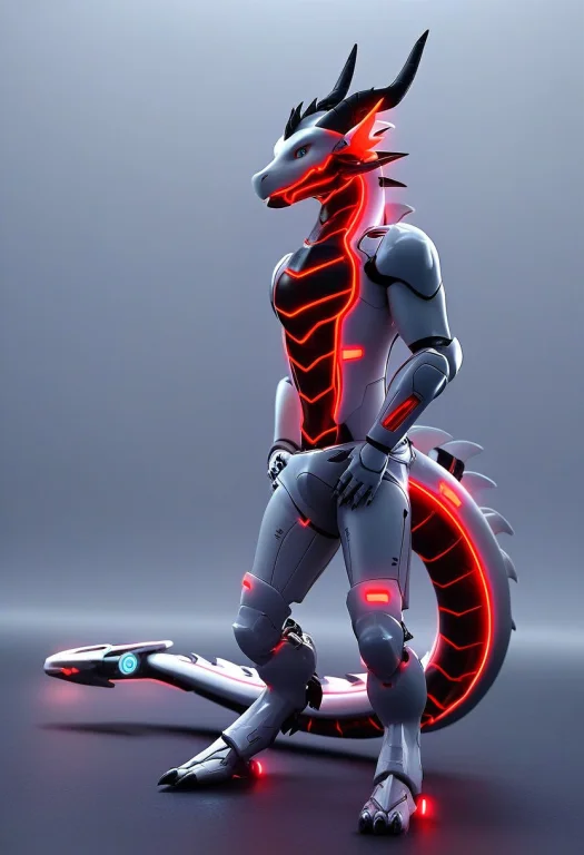 Whiteember, Dragon, Mechanical Dragon, Tech Garage, Neon Glo...