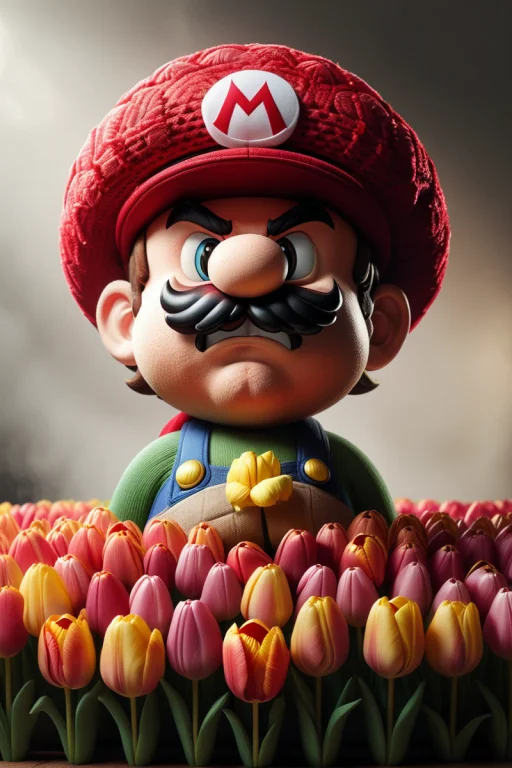 A Very Angry Mario Holding A A Stylish Hat With An Angry Exp...