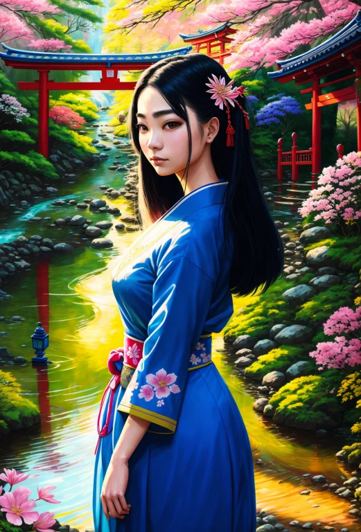 Portrait Painting Of Rurinobodysd151.0 Beautiful Woman Blue...