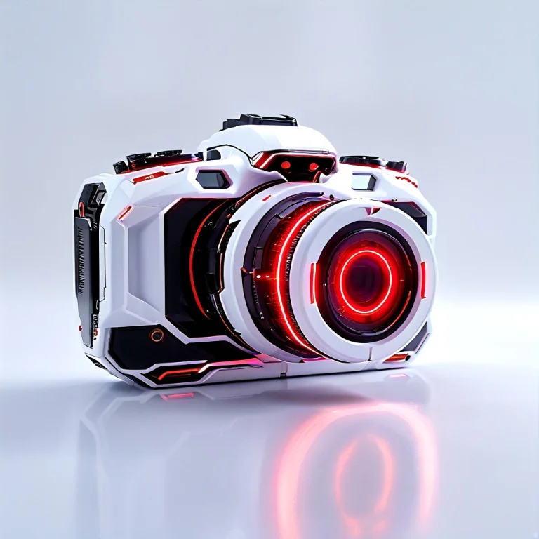 Whiteember, A High-tech Dslr Camera, Glossy White Body Plati...