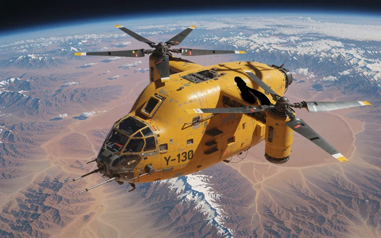 This Is A Depiction Of A Futuristic, Yellow, Spacecraft Flyi...