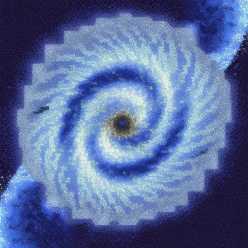 Jwst, Blue Spiral Galaxy, 16-bit, Pixelart1.2