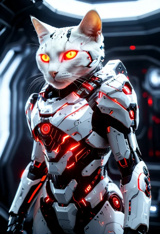 Masterpiece, Whiteember, Cinematic Shot Of A Cat Wearing A H...