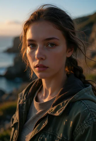 A Stunning, Photorealistic Portrait Of An Athletic Young Wom... — Stable Diffusion AI Prompt: A stunning, photorealistic portrait of an athletic young woman standing on a win...