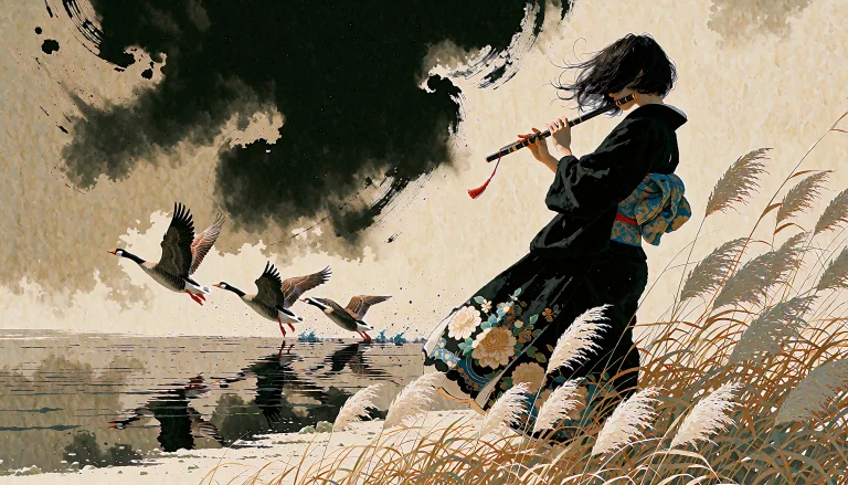 Minimalist Composition, Emphasizing Limited Palette Inks, Uk...