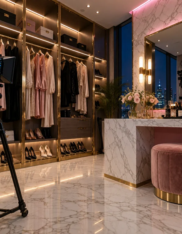 Cr34t0r L0ft, Photorealistic Walk-in Wardrobe, Backlit Shoe...