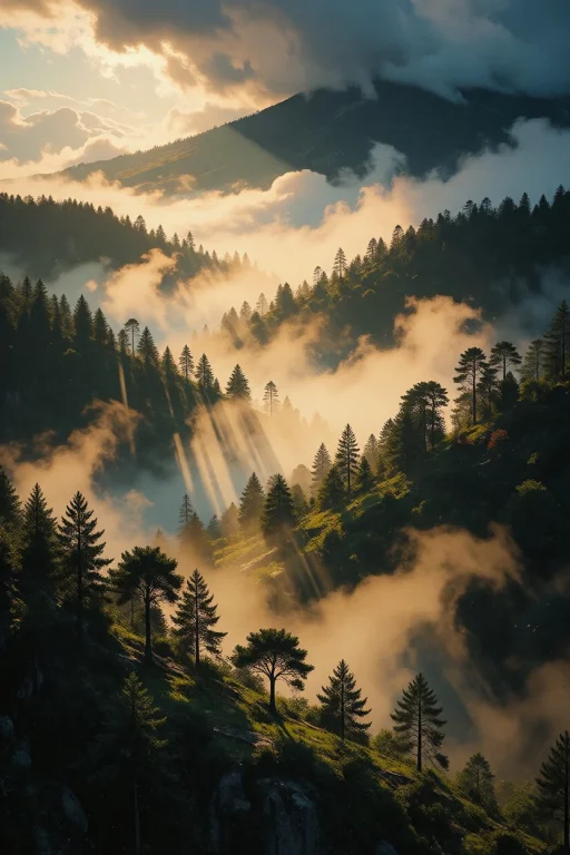 Nature, A Breathtaking Photorealistic Landscape Of Layered M...