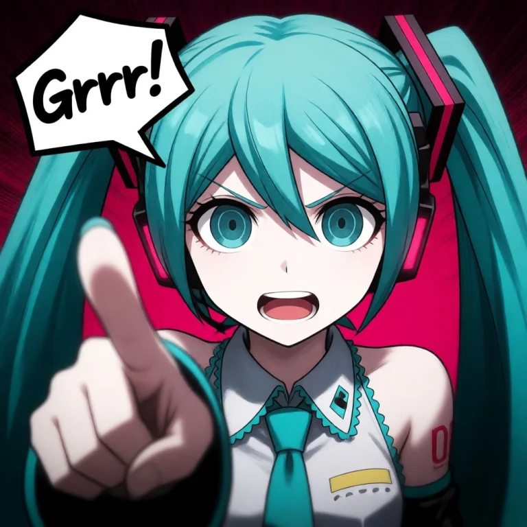 Hatsune Miku Pointing At The Viewer, A Speech Bubble Says, G...