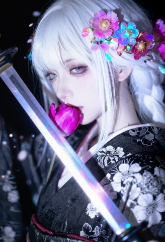 Modern High-fidelity Digital Anime Illustration, Close-up Pr... — Stable Diffusion AI Prompt: Modern high-fidelity digital anime illustration, close-up profile of a young wom...