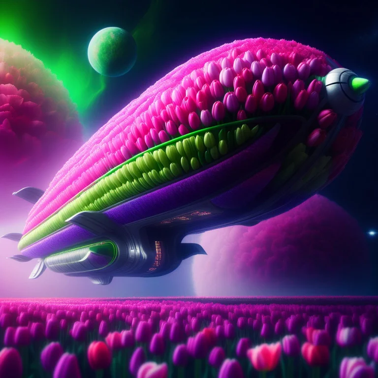 A Futuristic Deep-space Exploration Spaceship Made Of Tulips...