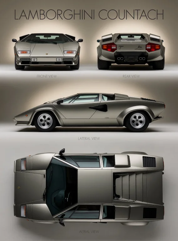 A Refined Car-design Poster Featuring A Retro Wedge-shaped L...