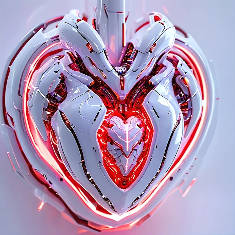 Whiteember, A Human Heart Made Of Glossy White Technology, G...