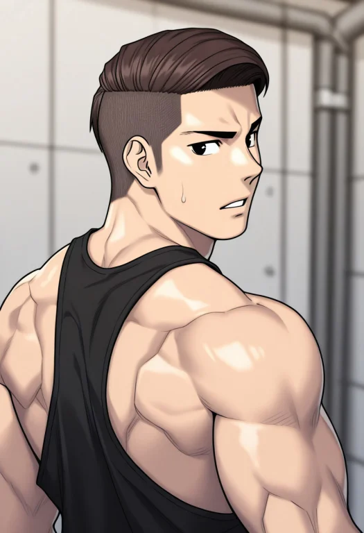 Koh Hojin, 1boy, Black Eyes, Brown Hair, Short Hair, Undercu...