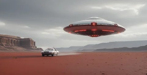 Lazypos, One Angry Whiteember Flying Saucer, White Porcelain... — SDXL AI Prompt: lazypos, one angry WhiteEmber flying saucer, white porcelain and chrome, flying...