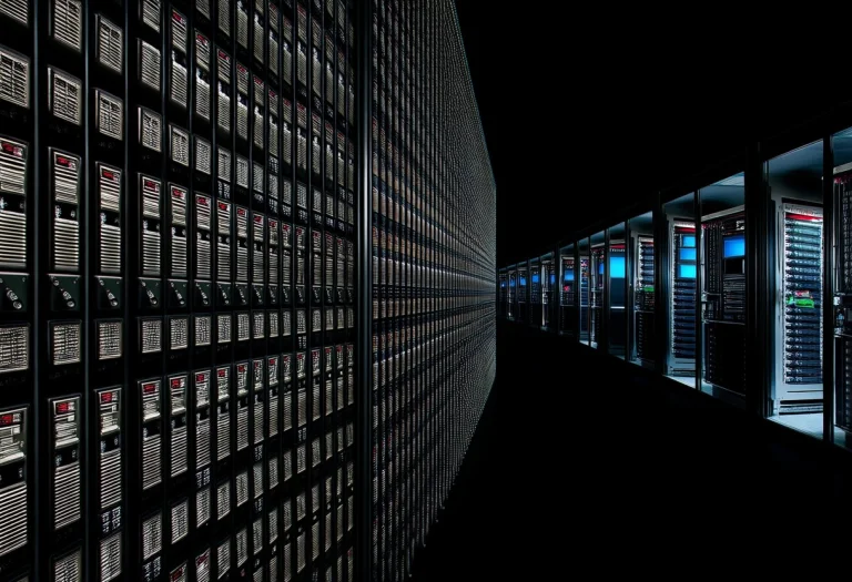 An Overly Complex Series Of Computer Terminals Along The Wal...