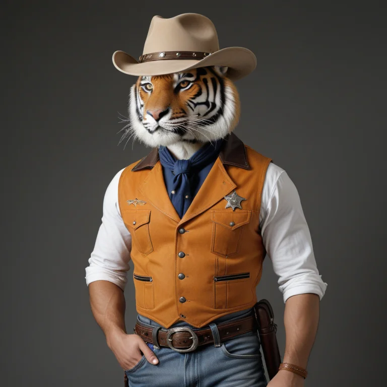 Photorealistic, Tigersheriffchvn, Anthro Male Bengal Tiger S...