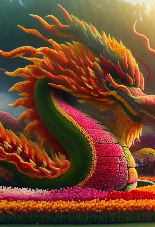 Jaynl-tm, Made Of Tulips, Eastern Dragon, Surrealism, Majest...