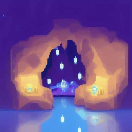 A Nice Cristal Cavern, With Lots Of Shining Diamonds, Pixela...
