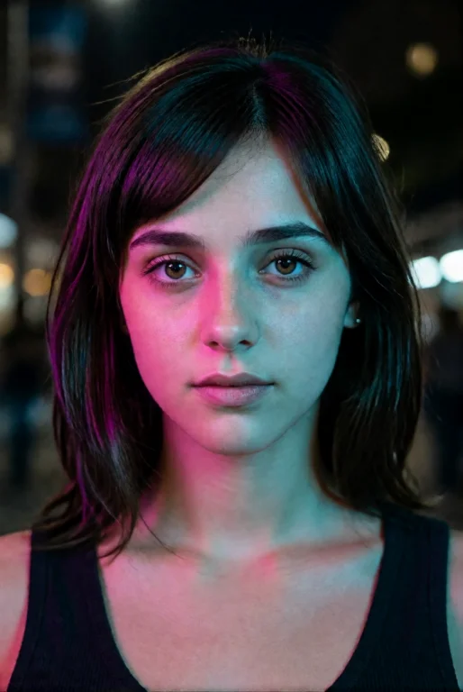 Ohwxperson. A Close-up Portrait Of A Young Woman Illuminated...