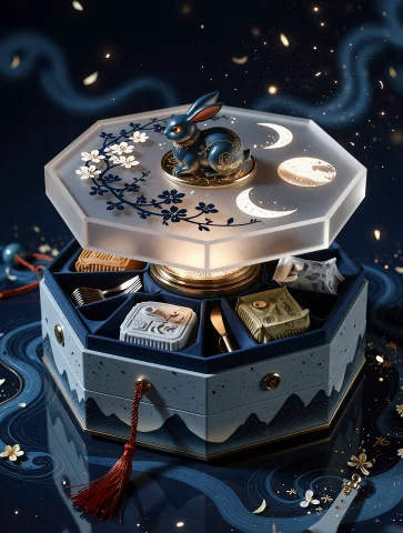 A Digital Illustration Shoot From A Low Angle About A Beauti... — Stable Diffusion AI Prompt: A digital illustration shoot from a low angle about a beautiful octagonal jewelr...