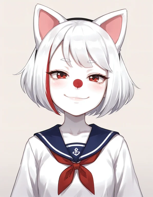 Japan-statehuman, 1girl, Solo, School Uniform, White Hair, S...
