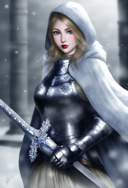 Subject And Pose A Young Woman Stands In A Snowcovered Lands...