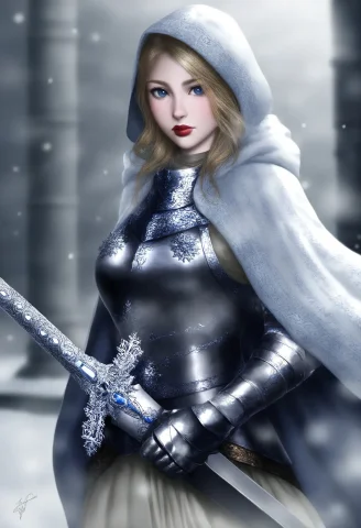 Subject And Pose A Young Woman Stands In A Snowcovered Lands... — Stable Diffusion AI Prompt: Subject and pose A young woman stands in a snow‑covered landscape wearing a heav...