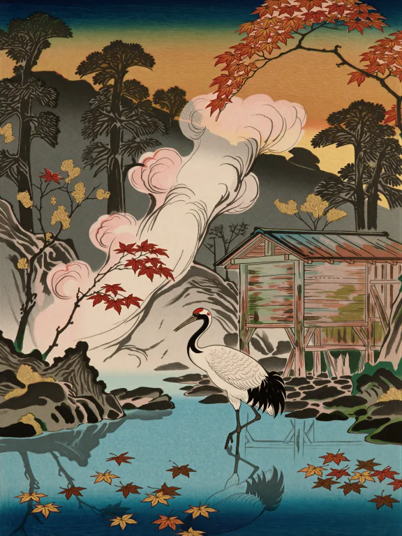 Tsukioka Yoshitoshi Style Watercolor Illustration, Cartoon S...