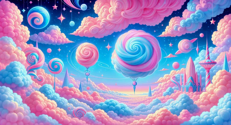 Cottoncandy,a Spaceship Made Entirely Of Fluffy Pink And Blu...