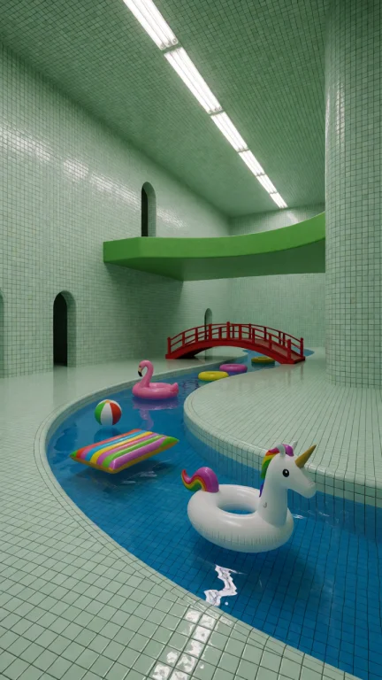 Dcl1m1nal. Wide-angle Eye-level View Of An Enormous Indoor P...