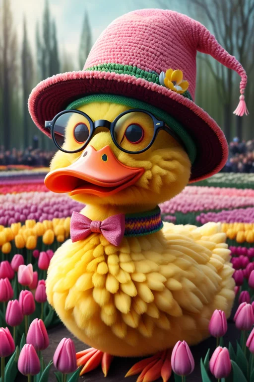 A Magical Duck With A Magic Wand Casting Speels. Fantasy The...