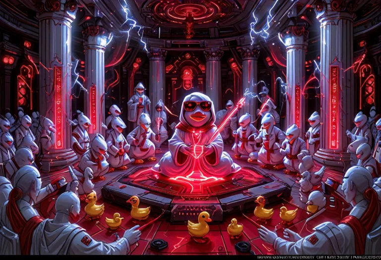 Lazypos, Whiteember, Group Of Rubber Ducks Wearing Tech Monk...