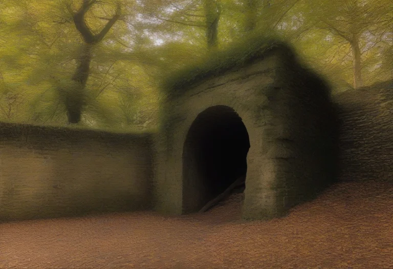 Ancient English Woodland On A Sunny October Day. There Is An...