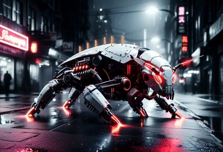 Whiteember, Mad-neon-noir, Noir 6 Legs, Beetle Robot, Insect...