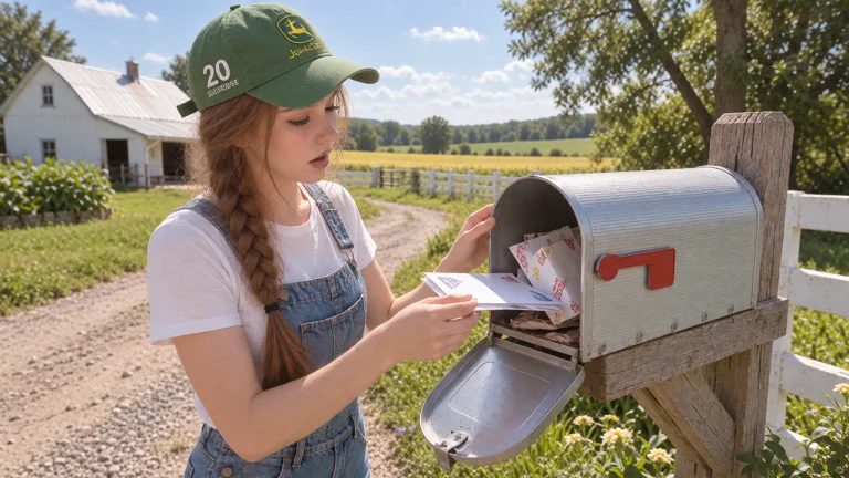 A Wide Angle Shot Of A Gorgeous 20 Year Old American Farm Gi...