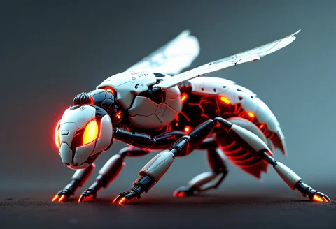 Photo-realistic High Tech Robot Bee Fly In A High Tech Futur... — SDXL AI Prompt: photo-realistic: high tech robot bee fly in a high tech futuristic environment....