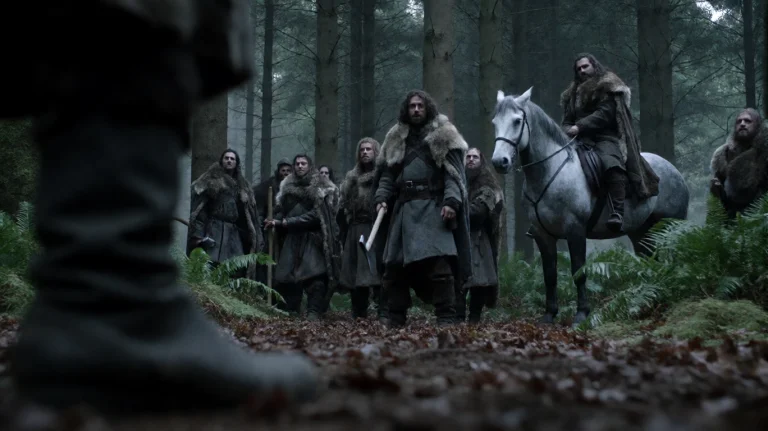 Gmthrnsssn1, A Group Of Rugged, Fur-clad Figures Stands In A...