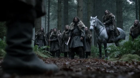 Gmthrnsssn1, A Group Of Rugged, Fur-clad Figures Stands In A... — Stable Diffusion AI Prompt: gmthrnsssn1, A group of rugged, fur-clad figures stands in a dense, misty forest...