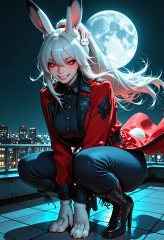Df3mma, Hdr, Masterpiece, Highly Detailed, Anime Style, Anth... — Stable Diffusion AI Prompt: df3mma, HDR, masterpiece, highly detailed, anime style, anthro female bunny, ath...