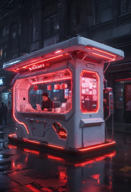 Whiteember. Sleek Glossy ,white Red Glow ,tech. A Cyberpun...