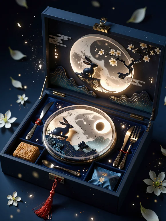 A Digital Illustration Of A Jewellery Box Decorated With Pap...
