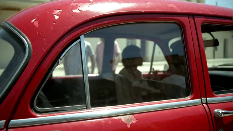 Ctygd2002, A Red Vintage Car With Peeling Paint And Chrome T...