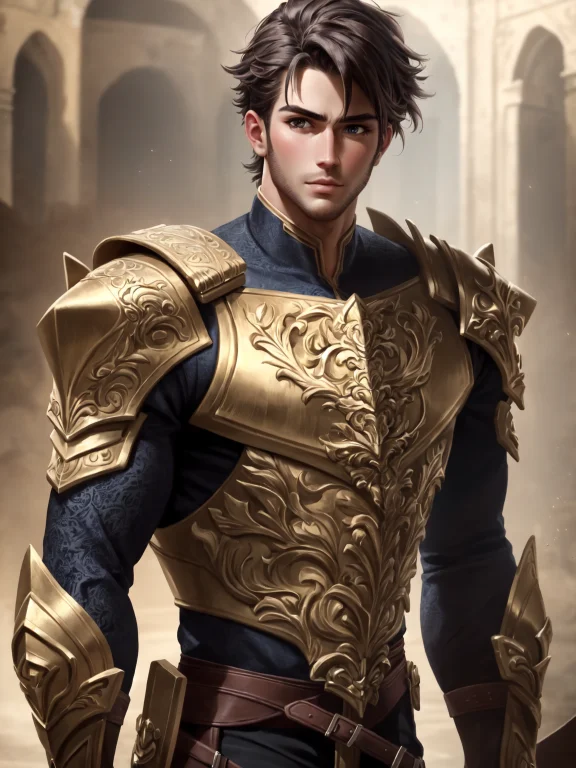 Best Quality, Masterpiece, Realistic, Handsome Man, Armor, B...